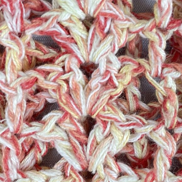 J H Collectibles Button-Front Sweater Women's L Red & Yellow Linen Blend Crochet - Picture 3 of 11